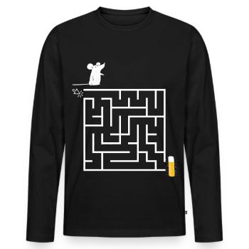 Carnival Mouse Kölsch Cologne Alaaf Costume Funny Fun - Men's Premium Organic Long Sleeve Shirt - black - Front - Nico (187cm)