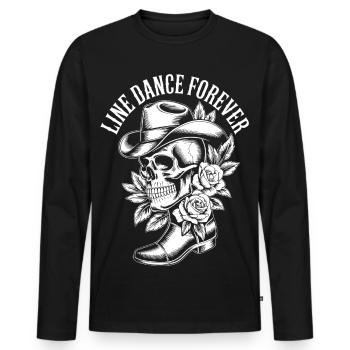 Lust for Life Skull with Flower Hat - Men's Premium Organic Long Sleeve Shirt - black - Front - Nico (187cm)