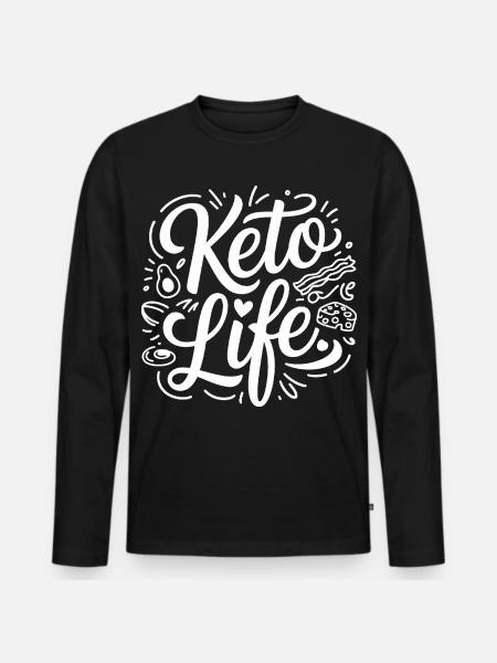 Keto Life Doodle - Men's Premium Organic Long Sleeve Shirt - black