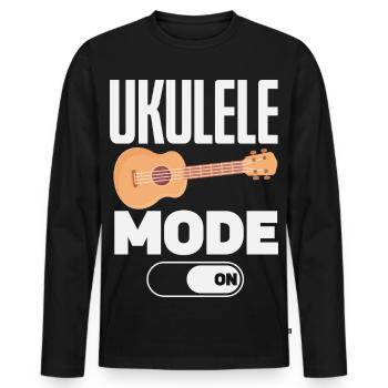 Funny Ukulele Designs and Sayings - Men's Premium Organic Long Sleeve Shirt - black - Front - Nico (187cm)