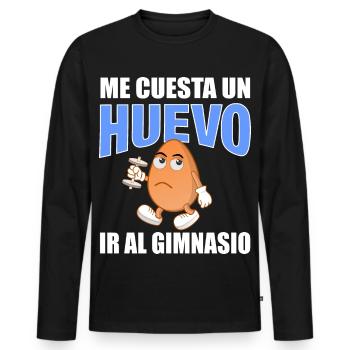 Cela me coûte cher d’aller à la salle de sport - T-shirt manches longues Premium bio Homme - noir - Devant - Nico (187cm)