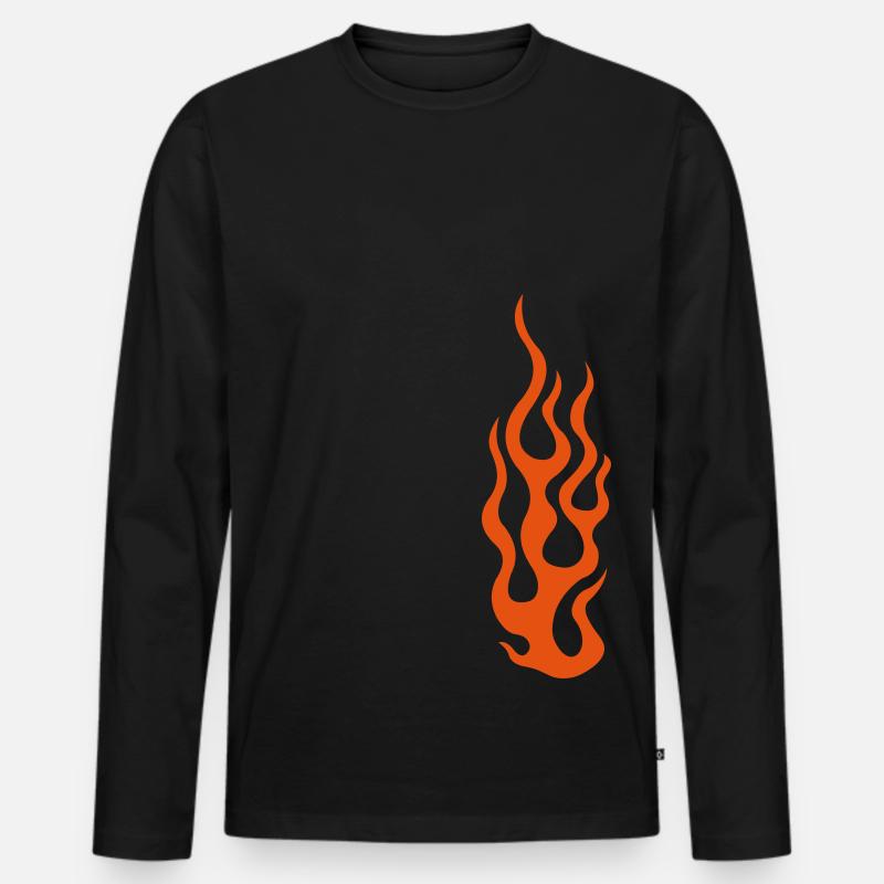 flames 3 - Männer Premium Bio Langarmshirt - Schwarz