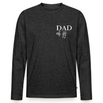 Dad of Three - Männer Premium Bio Langarmshirt - Anthrazit meliert - Vorne - Nico (187cm)