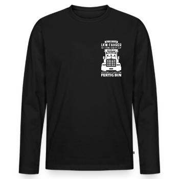 Conducteur de camion T-shirts/camion chauffeurs Proverbes/camion chauffeur - T-shirt manches longues Premium bio Homme - noir - Devant - Nico (187cm)