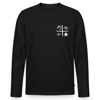 Coastal compass - Men's Premium Organic Long Sleeve Shirt - black - Front - Nico (187cm)
