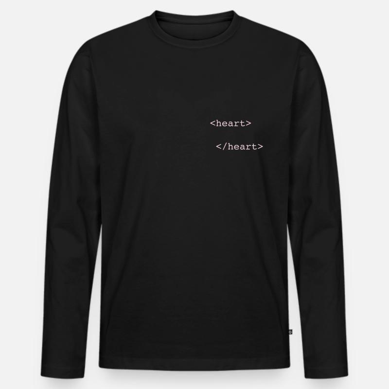 html heart - Männer Premium Bio Langarmshirt - Schwarz