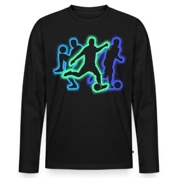 Soccer Kids Soccer Silhouettes Soccer - Men's Premium Organic Long Sleeve Shirt - black - Front - Nico (187cm)