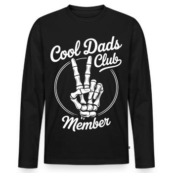 Cool Dads Club Skeleton Hand Design - T-shirt manches longues Premium bio Homme - noir - Devant - Nico (187cm)