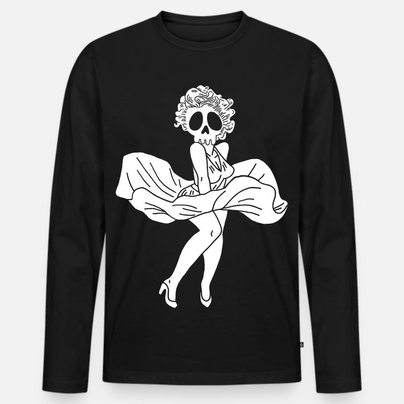 Fantôme de Marylin Monroe - Männer Premium Bio Langarmshirt - Schwarz