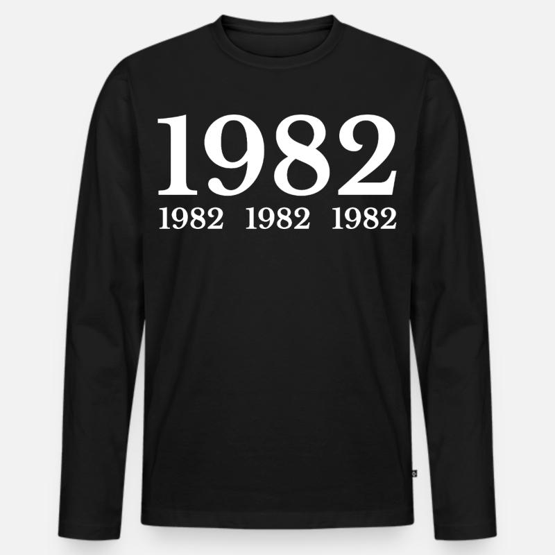 1982 - Männer Premium Bio Langarmshirt - Schwarz