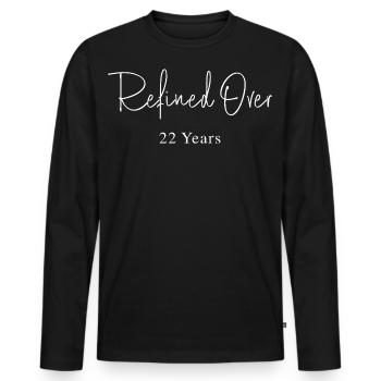Refines in 22 Years Birthday Gift Idea - Men's Premium Organic Long Sleeve Shirt - black - Front - Nico (187cm)