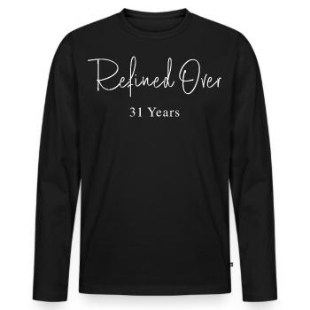 Refines in 31 Years Birthday Gift Idea - Men's Premium Organic Long Sleeve Shirt - black - Front - Nico (187cm)