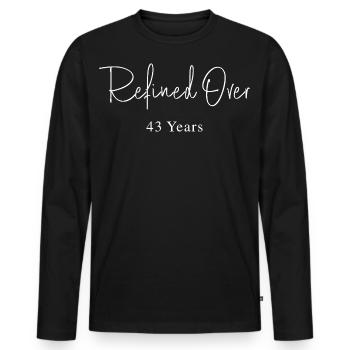 Refines in 43 Years Birthday Gift Idea - Men's Premium Organic Long Sleeve Shirt - black - Front - Nico (187cm)