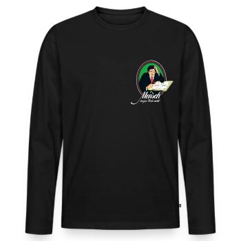 Mensch ärgere Dich nicht Classic Logo - Men's Premium Organic Long Sleeve Shirt - black - Front - Nico (187cm)