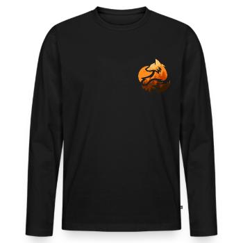 Fox animal design gifts - Men's Premium Organic Long Sleeve Shirt - black - Front - Nico (187cm)