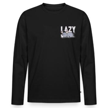 Cadeau de fainéant d'âne paresseux - T-shirt manches longues Premium bio Homme - noir - Devant - Nico (187cm)