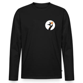 Grue - T-shirt manches longues Premium bio Homme - noir - Devant - Nico (187cm)