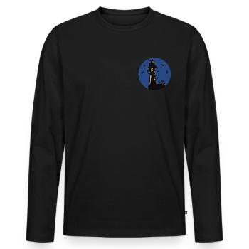 Halloween Haunted House - Men's Premium Organic Long Sleeve Shirt - black - Front - Nico (187cm)