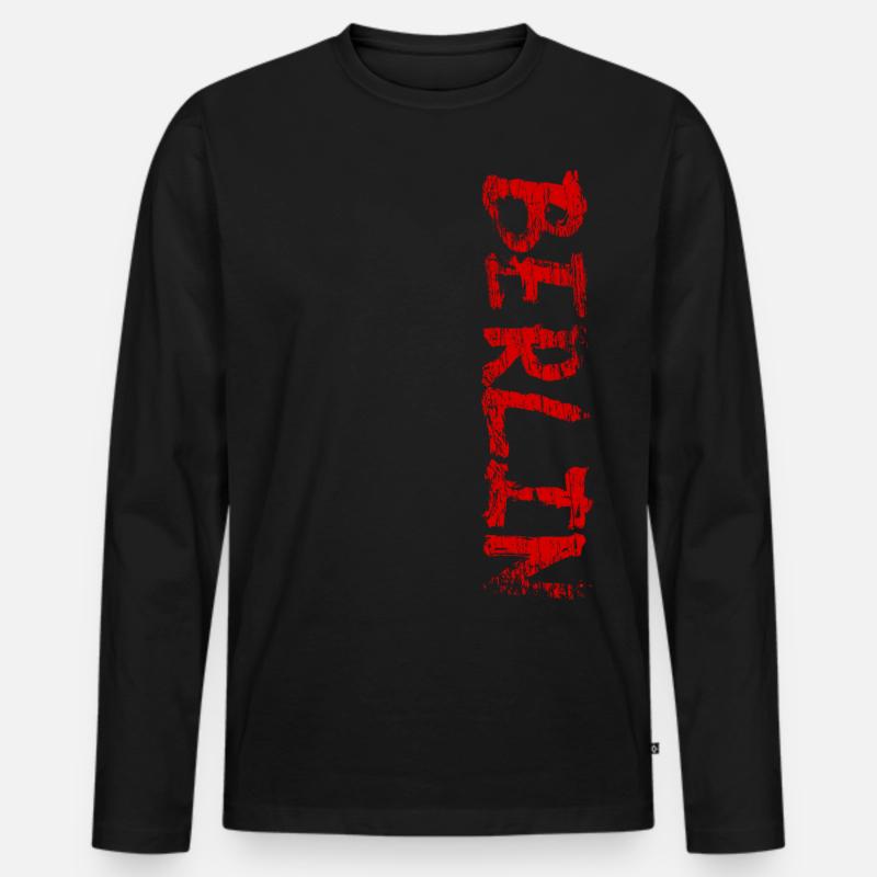 Berlin - Männer Premium Bio Langarmshirt - Schwarz
