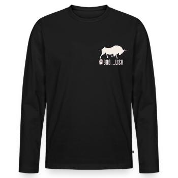 BOOlish - Investor Trader Men Halloween Shirt - Men's Premium Organic Long Sleeve Shirt - black - Front - Nico (187cm)