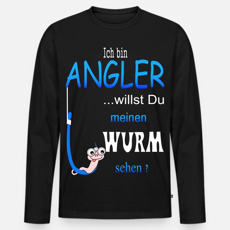Lustige Angler Spruch - Männer Premium Bio Langarmshirt - Schwarz