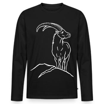 Capricorne - T-shirt manches longues Premium bio Homme - noir - Devant - Nico (187cm)