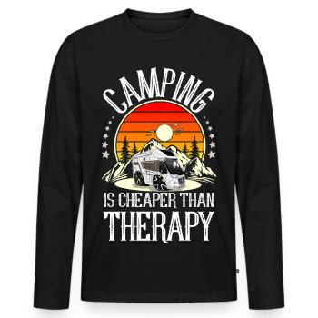 Camping Campen Camper - Männer Premium Bio Langarmshirt - Schwarz - Vorne - Nico (187cm)