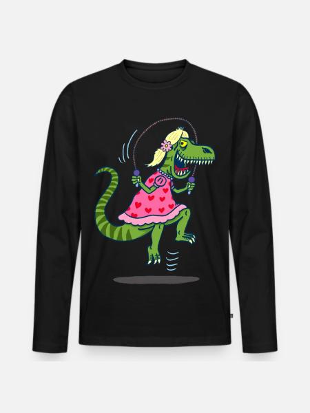 Tyrannosaurus Rex Hunting Ruse - Men's Premium Organic Long Sleeve Shirt - black