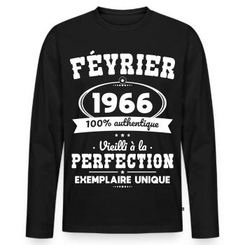 60th Anniversary - February 1966 Perfection - Men's Premium Organic Long Sleeve Shirt - black - Front - Nico (187cm)