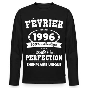 30th Anniversary - February 1996 Perfection - Men's Premium Organic Long Sleeve Shirt - black - Front - Nico (187cm)