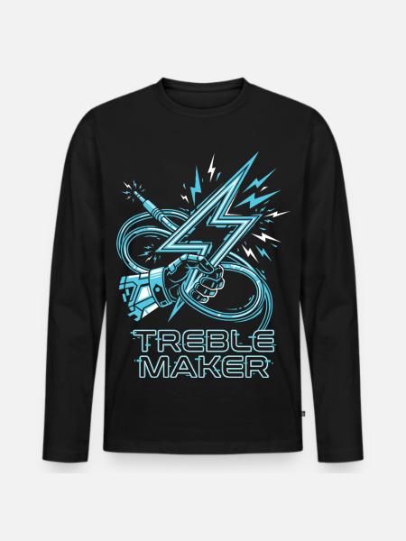 Treble Maker Digital Audio Pun Musician - Men's Premium Organic Long Sleeve Shirt - black