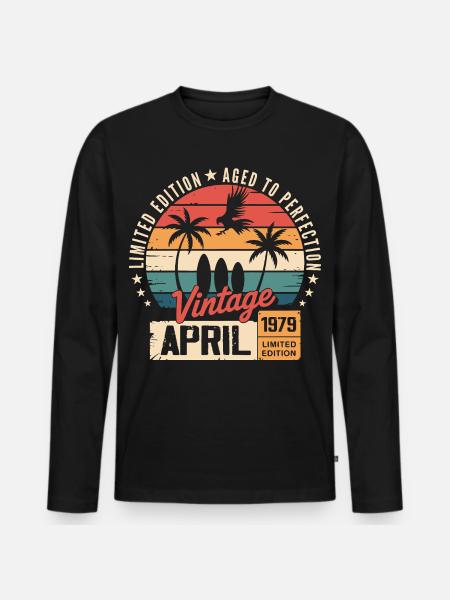 1979 April Birthday Legend April 1979 - Men's Premium Organic Long Sleeve Shirt - black