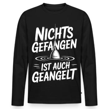 Angeln Humor Shirt - Männer Premium Bio Langarmshirt - Schwarz - Vorne - Nico (187cm)