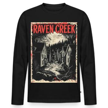 Welcome to Raven Creek – Horror Town - Men's Premium Organic Long Sleeve Shirt - black - Front - Nico (187cm)