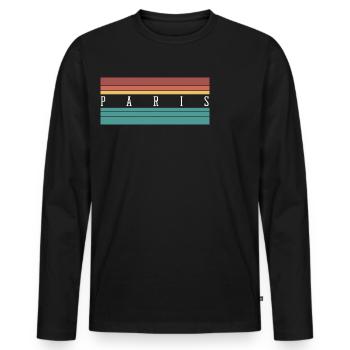 Paris : Cadeau et souvenir parfaits - T-shirt manches longues Premium bio Homme - noir - Devant - Nico (187cm)
