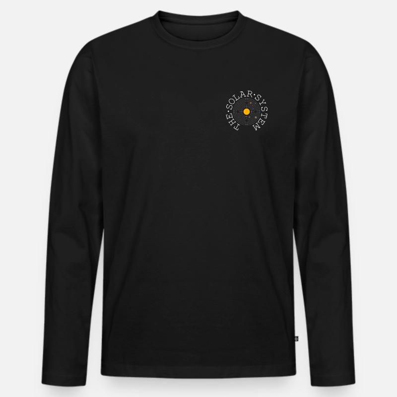 The Solar System (white) - Männer Premium Bio Langarmshirt - Schwarz