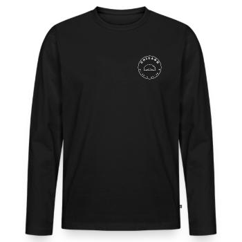 Chicago with "The Bean" and coordinates - Men's Premium Organic Long Sleeve Shirt - black - Front - Nico (187cm)
