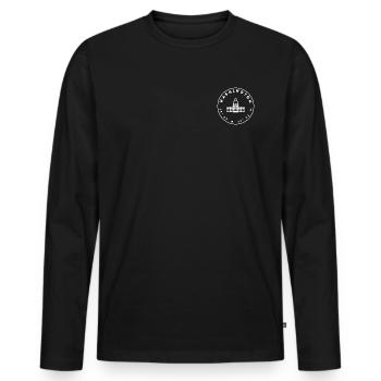 Washington DC with Capitol and coordinates - Men's Premium Organic Long Sleeve Shirt - black - Front - Nico (187cm)