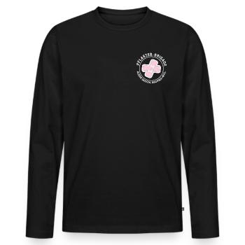 Brigade trottoir Petits gestes. Un grand cœur. - T-shirt manches longues Premium bio Homme - noir - Devant - Nico (187cm)