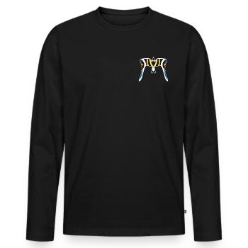 Manta Neon Black Yellow - Men's Premium Organic Long Sleeve Shirt - black - Front - Nico (187cm)
