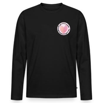 Pastellherz Liebe - Männer Premium Bio Langarmshirt - Schwarz - Vorne - Nico (187cm)