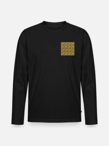 Fruit Lemon Orange Pattern - Men's Premium Organic Long Sleeve Shirt - black