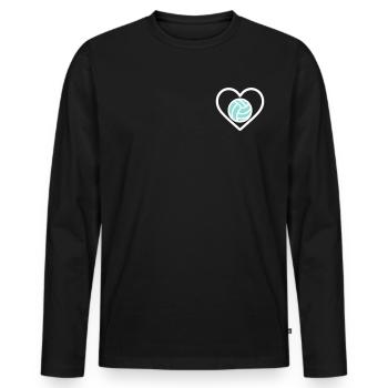 Cuore Volleyball – Passion pour le sport d’équipe - T-shirt manches longues Premium bio Homme - noir - Devant - Nico (187cm)