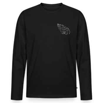 Einsiedler Geometric White - Männer Premium Bio Langarmshirt - Schwarz - Vorne - Nico (187cm)