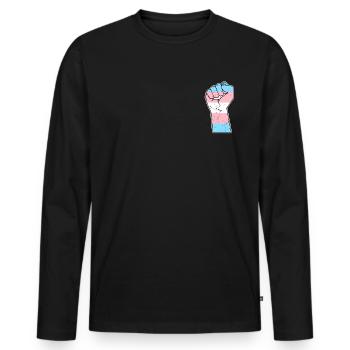 LGBT Pride Transsexuel Faust Transgenre Drapeau - T-shirt manches longues Premium bio Homme - noir - Devant - Nico (187cm)