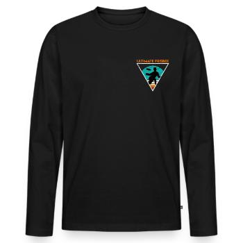Retro Ultimate Frisbee - Men's Premium Organic Long Sleeve Shirt - black - Front - Nico (187cm)