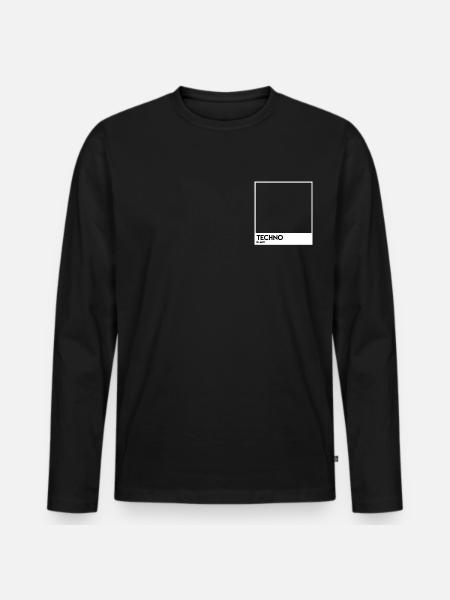 Black Techno Image Photo - Men's Premium Organic Long Sleeve Shirt - black
