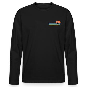Tennis Tennisspieler Vintage Logo Tennis - Männer Premium Bio Langarmshirt - Schwarz - Vorne - Nico (187cm)