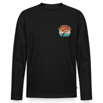 Old Schmetterhand Schmetterball Tennis Spieler - Männer Premium Bio Langarmshirt - Schwarz - Vorne - Nico (187cm)