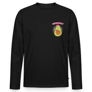 Maman avec ventre bébé Grossesse Maman Avocat - T-shirt manches longues Premium bio Homme - noir - Devant - Nico (187cm)